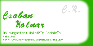 csoban molnar business card